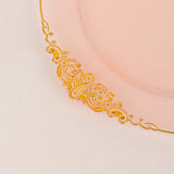  Transparent Blush Ornate Plastic Plates